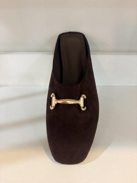 Horsebit Mule Flat - Chocolate