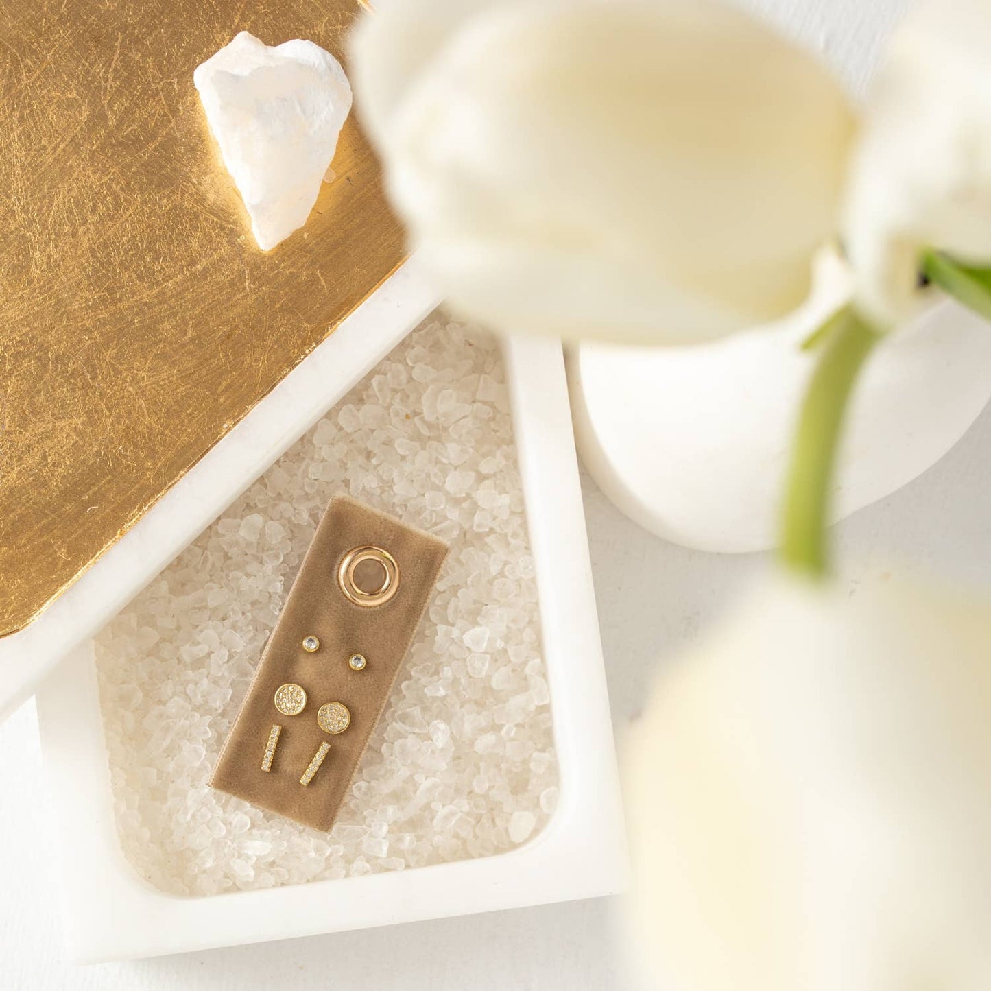 Pave Velvet Stud Gift Set: Gold