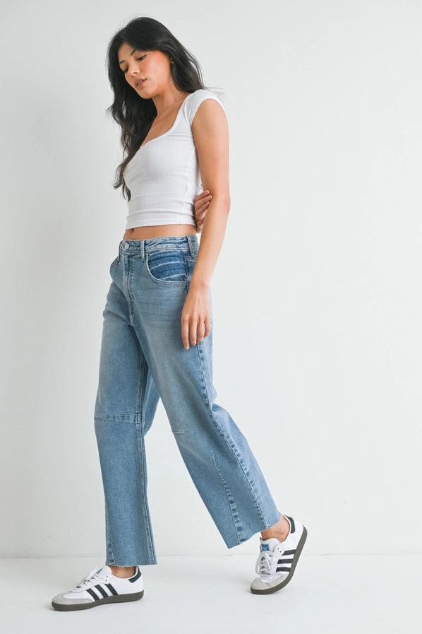 Seamed Barrel Jean