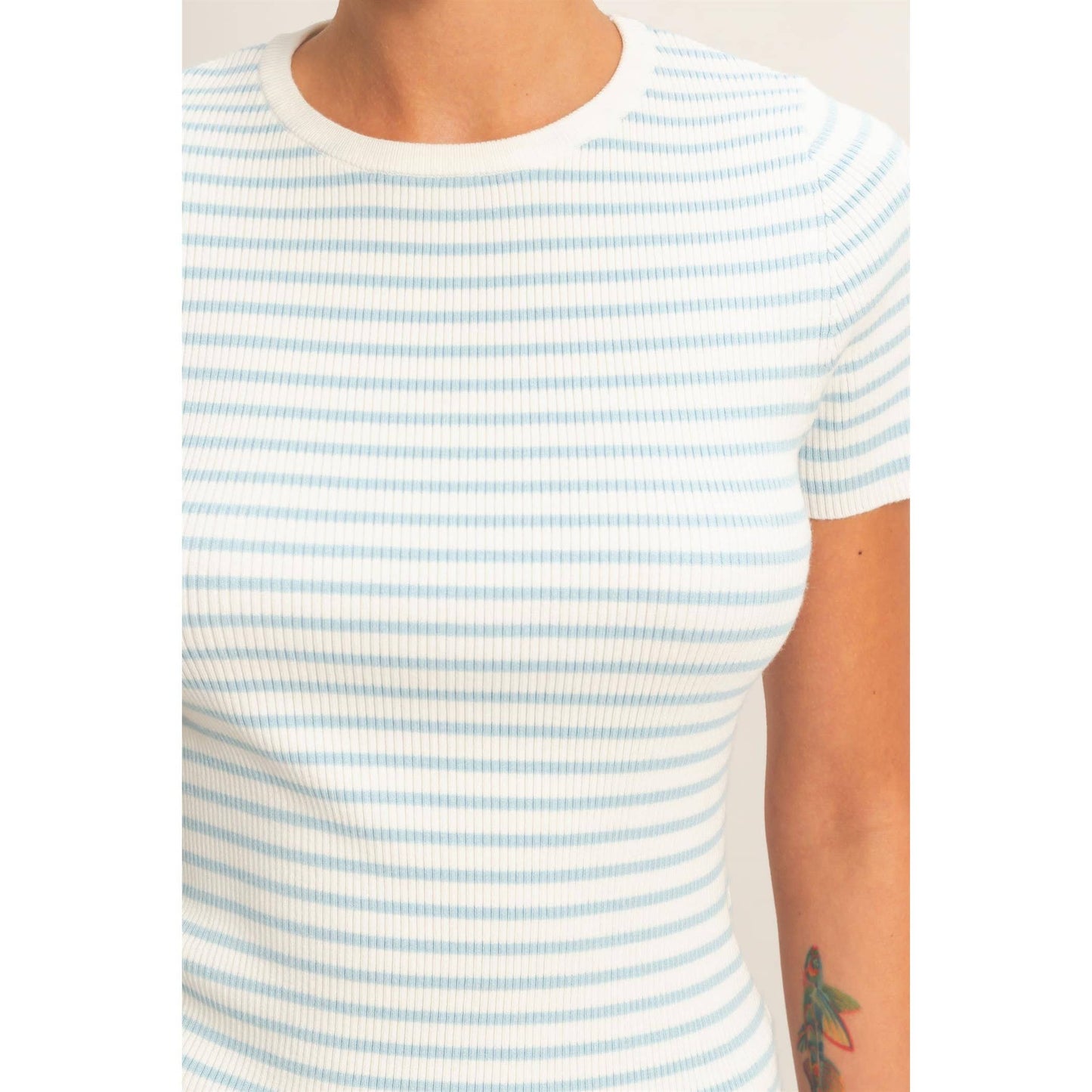 Ribbed Stripe Tee - 2 Colors
