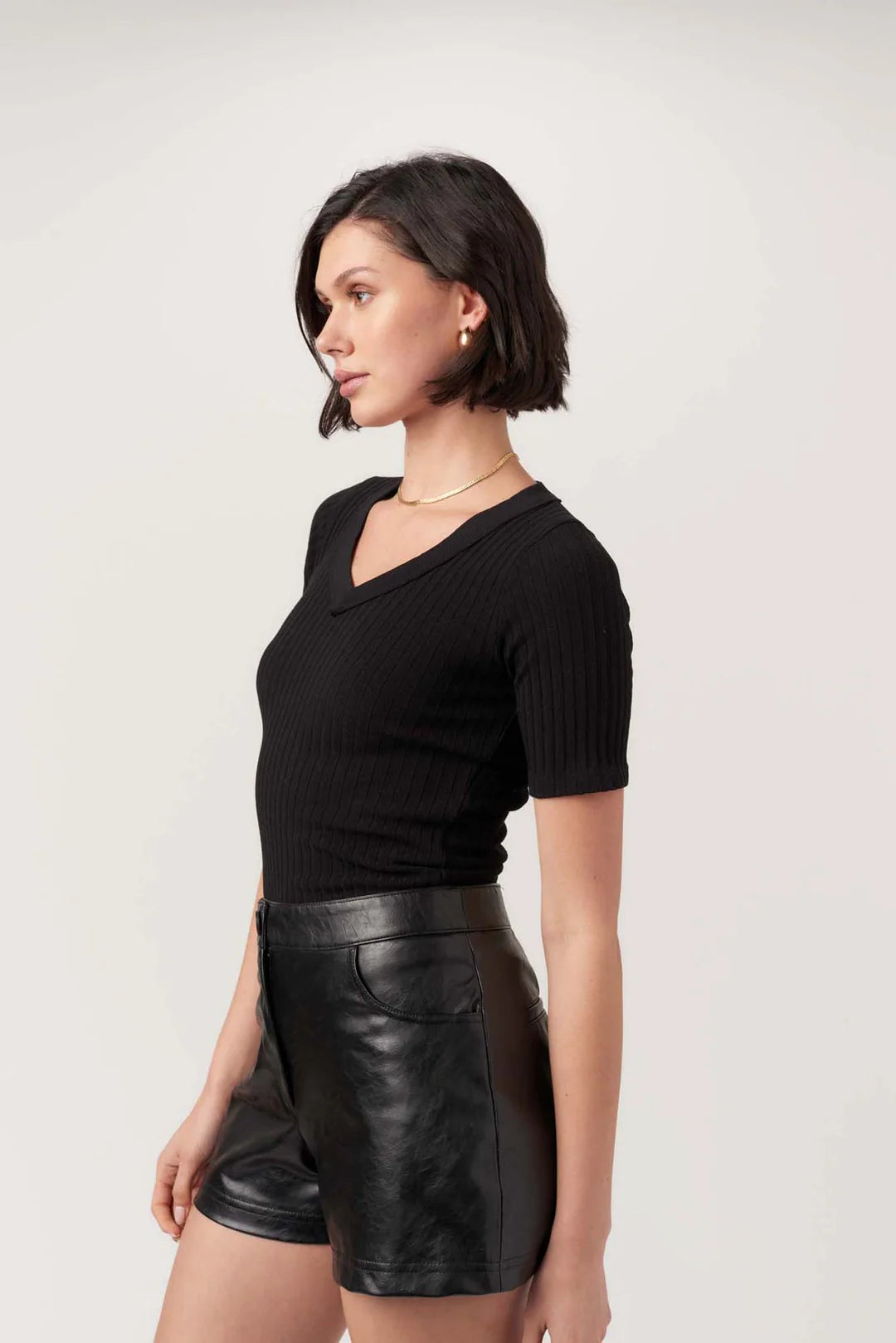 Brooks Elbow Sleeve V Neck Tee