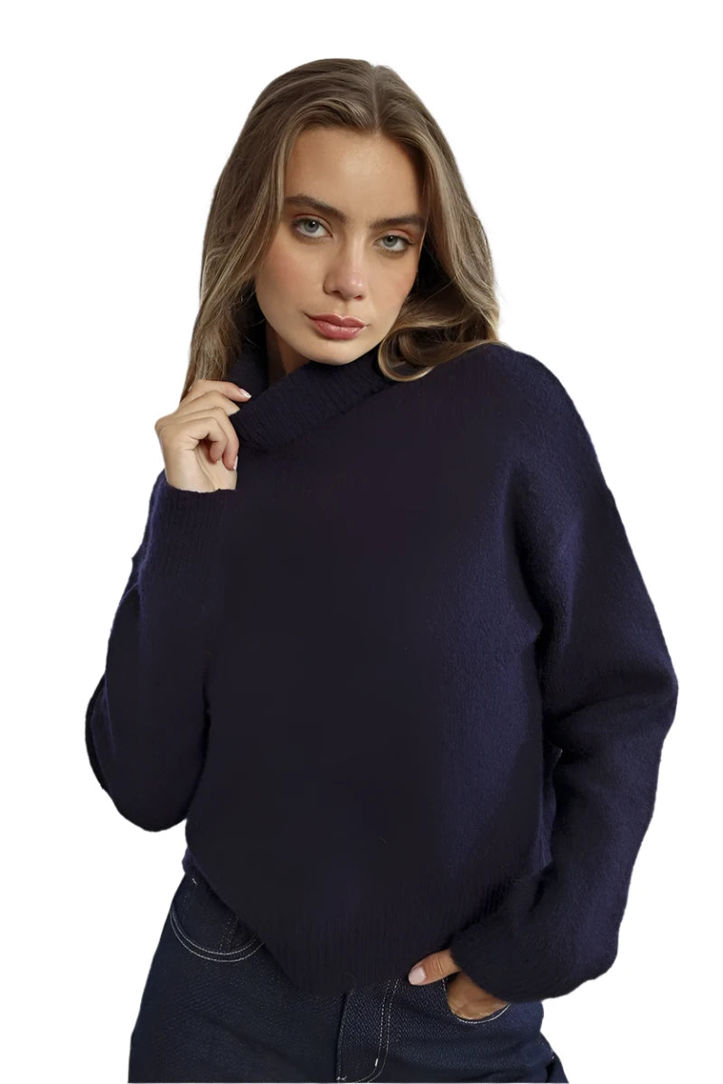 Navy Turtleneck Sweater