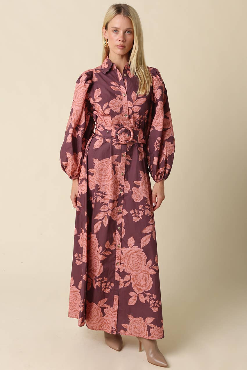 Kylie Floral Belted Maxi Dress