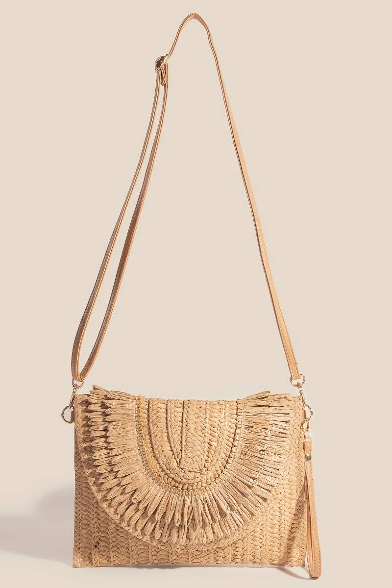 Intricate Paper Weave Envelope Clutch Bag - 2 Colors