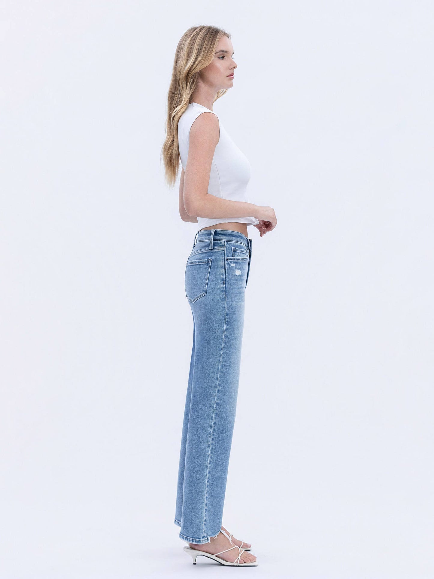 High Rise Slim Wide Denim