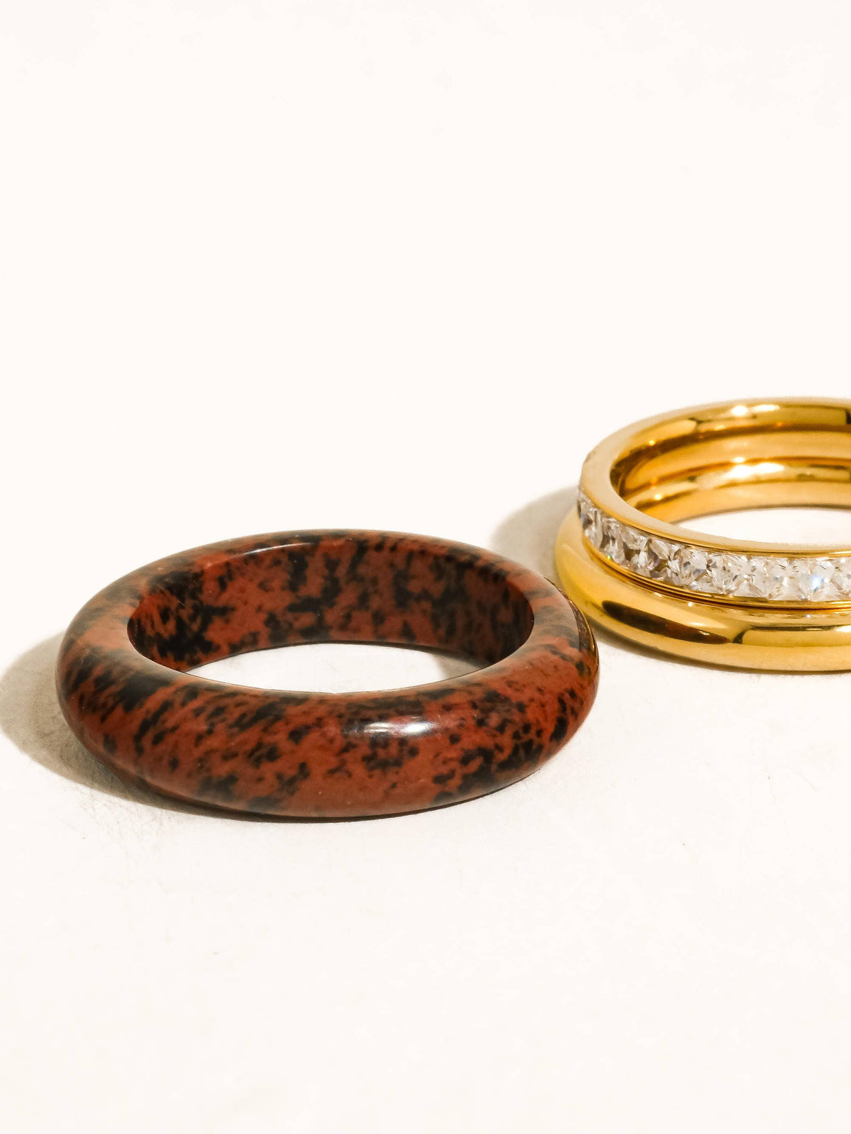 Red Jasper Stone Mixed Ring Set