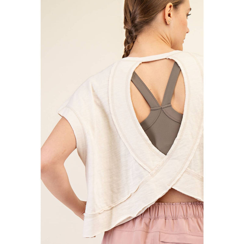 Cotton Slub Open Back Tee