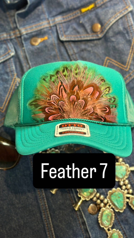 JADE FEATHER TRUCKER HAT
