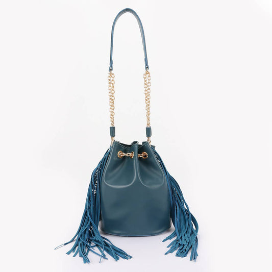Teal Fringe Bag