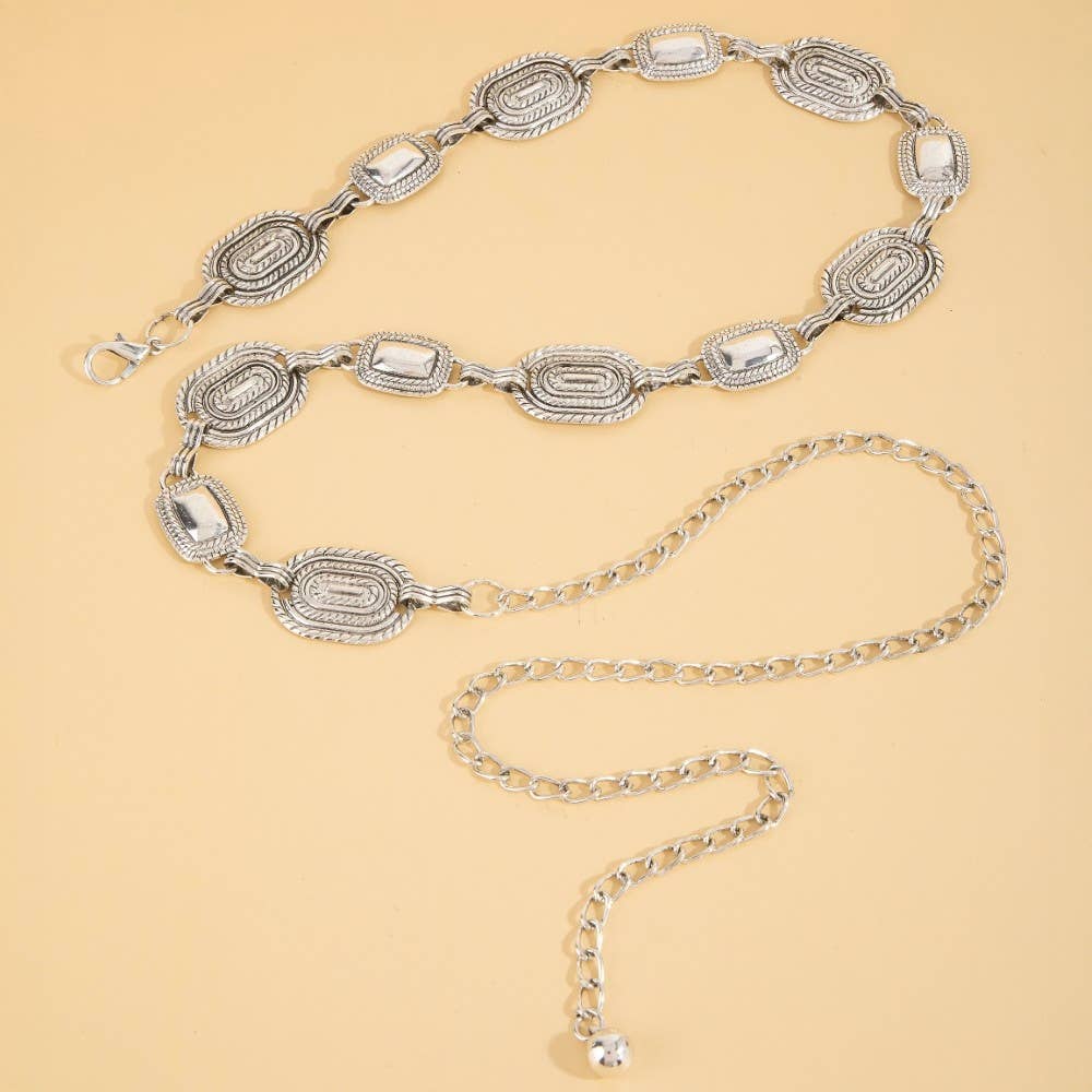 Western Intricate Oval Chain Belt