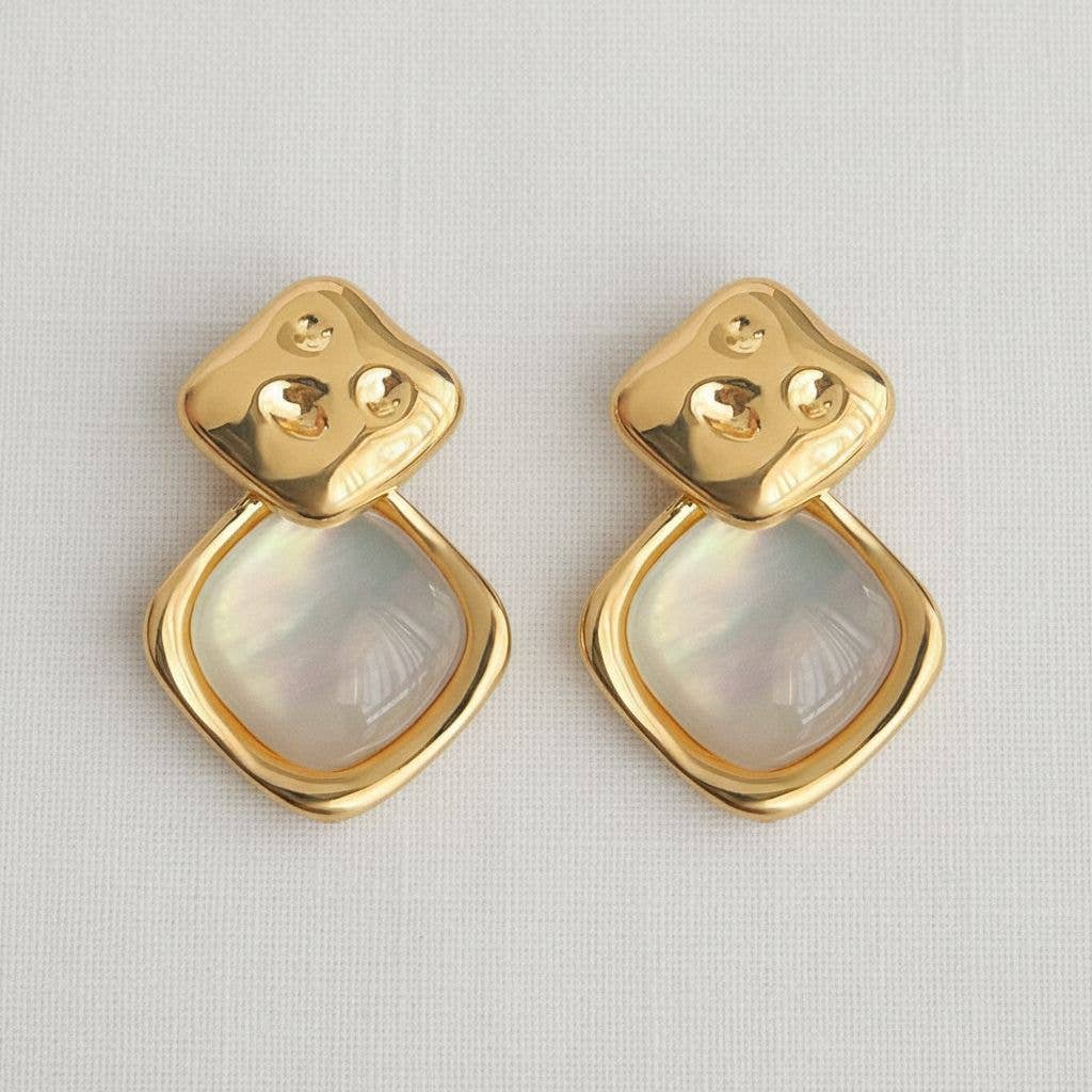Rhombus Shell Stud Earrings