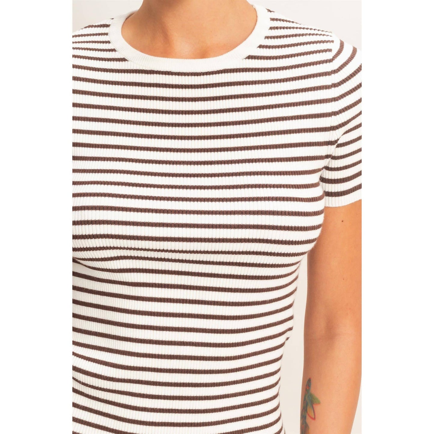 Ribbed Stripe Tee - 2 Colors