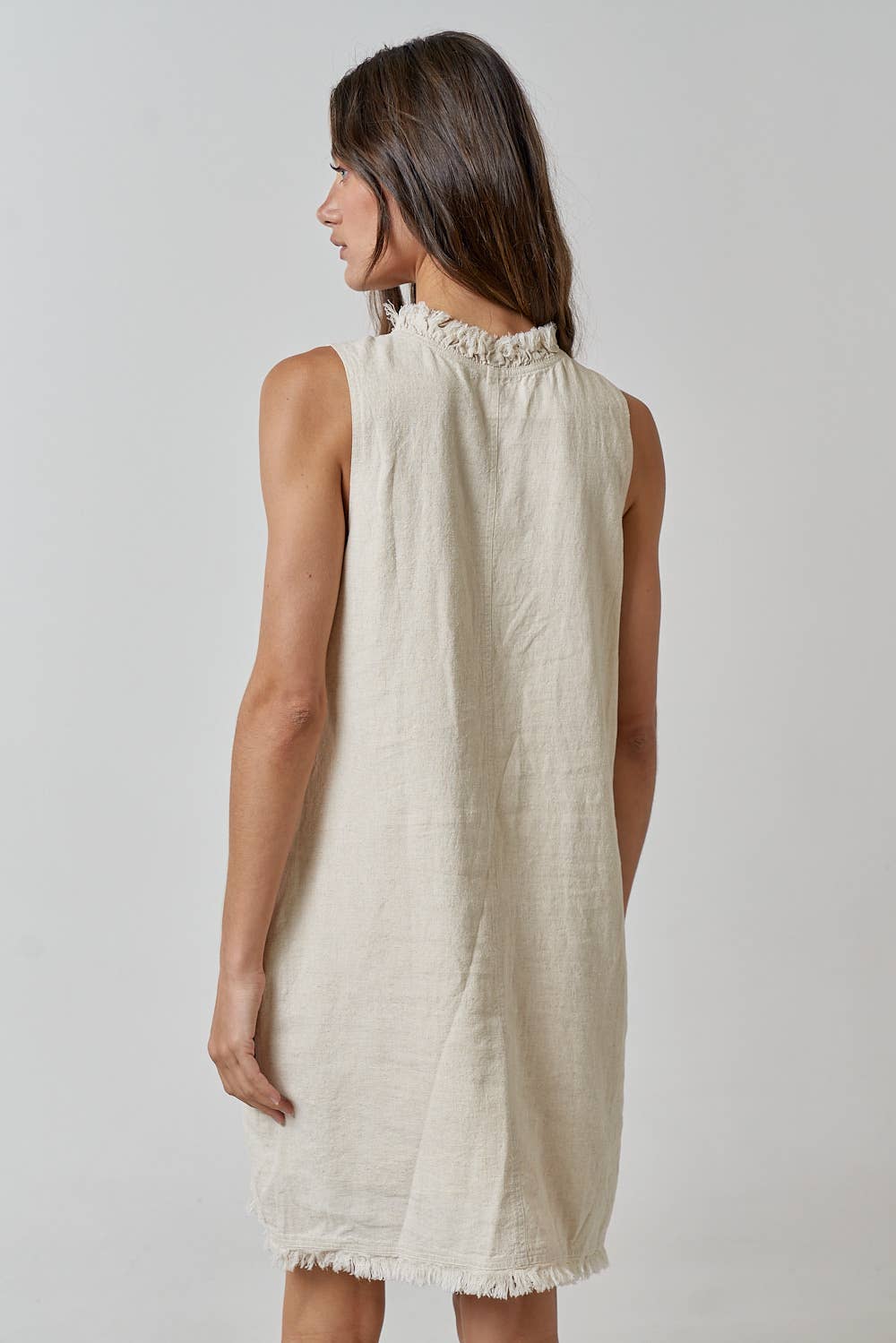 Linen Frayed Dress