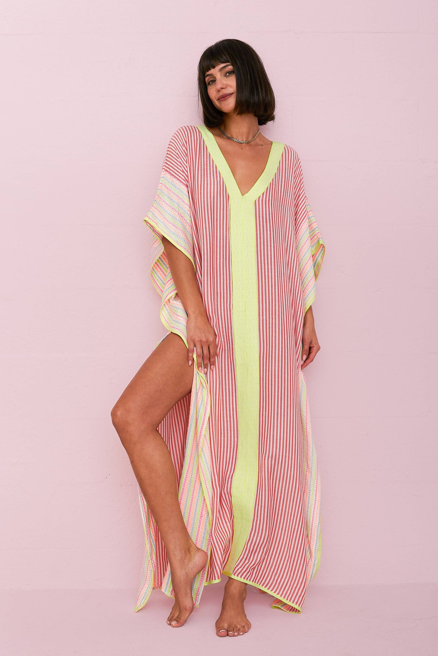 Contrast Striped Thobe
