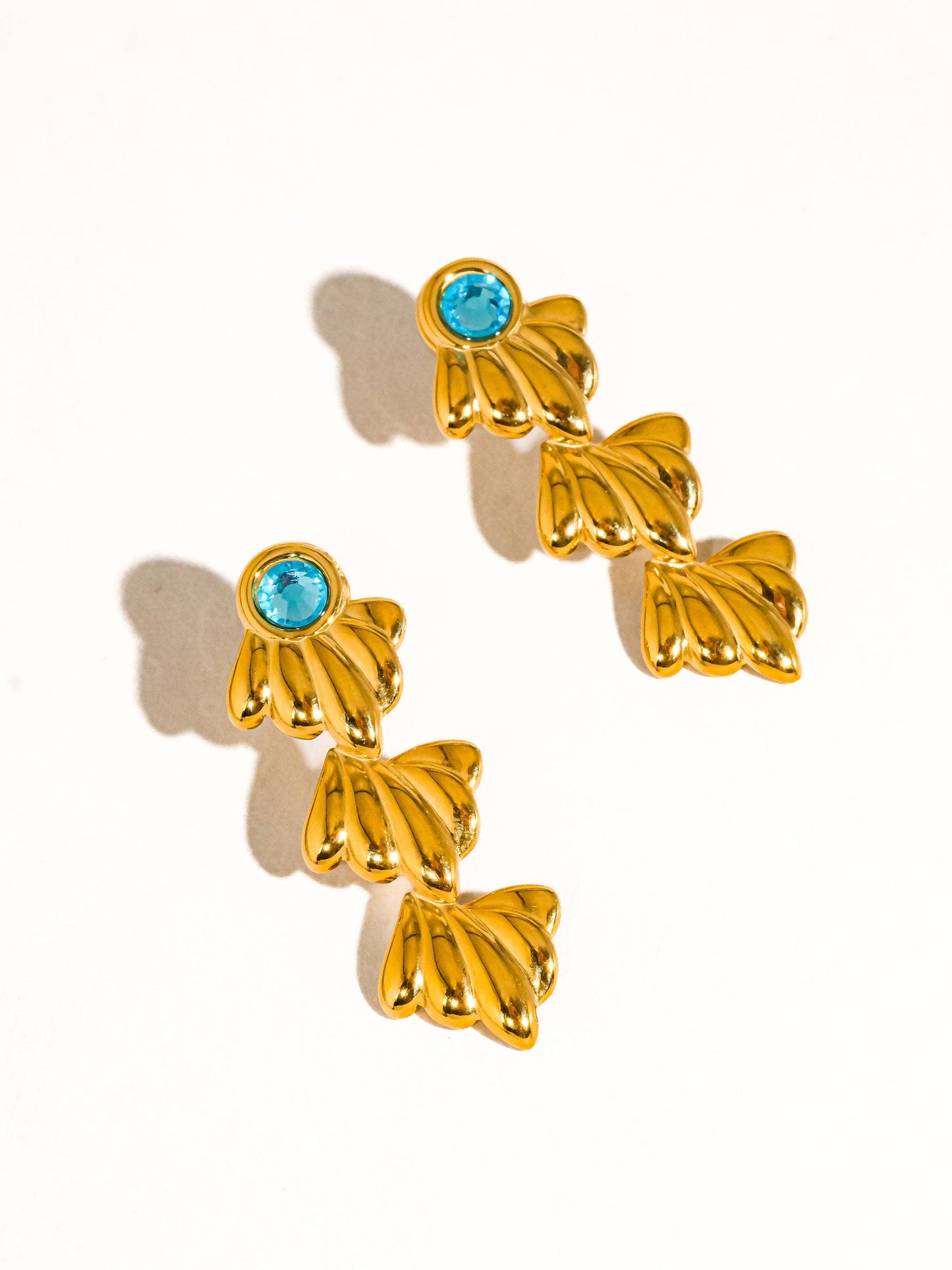 Clay 18K Gold Non-Tarnish Shell Drop Earring