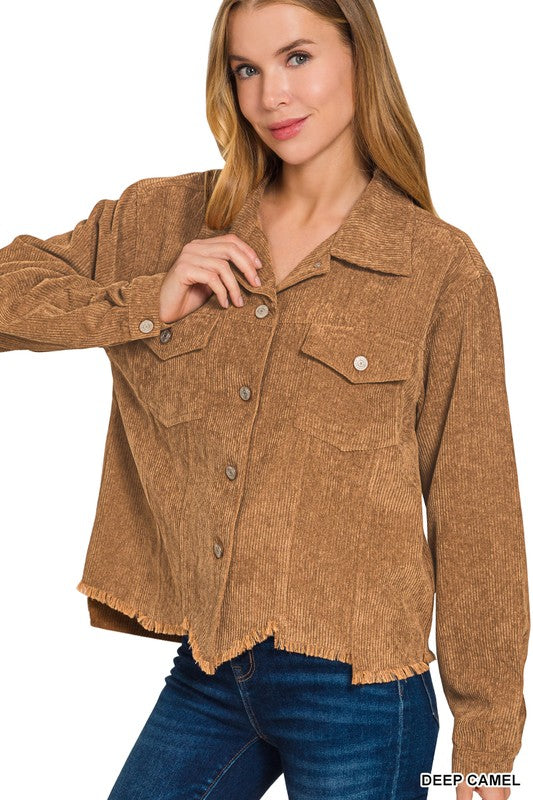 Corduroy Frayed Jacket