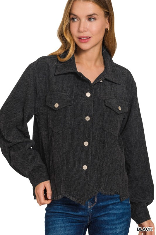 Corduroy Frayed Jacket