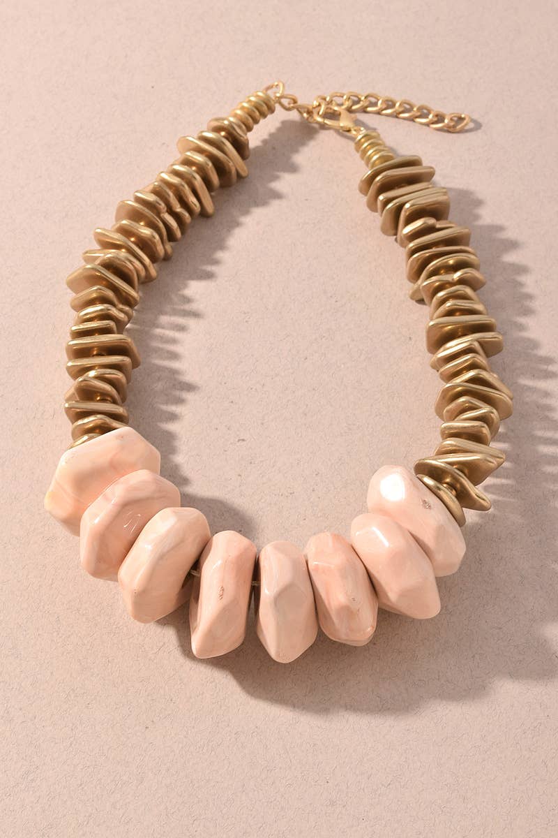 Chunky Resin Stone Statement Necklace