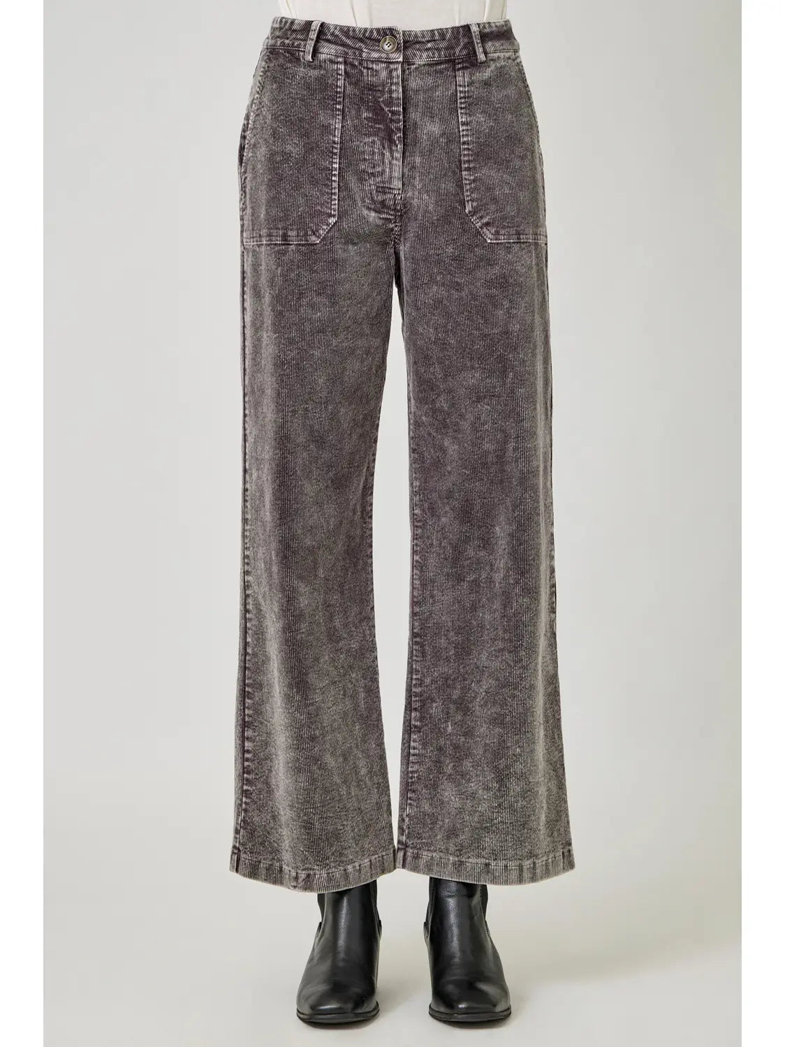 Gray Wash Corduroy Trouser