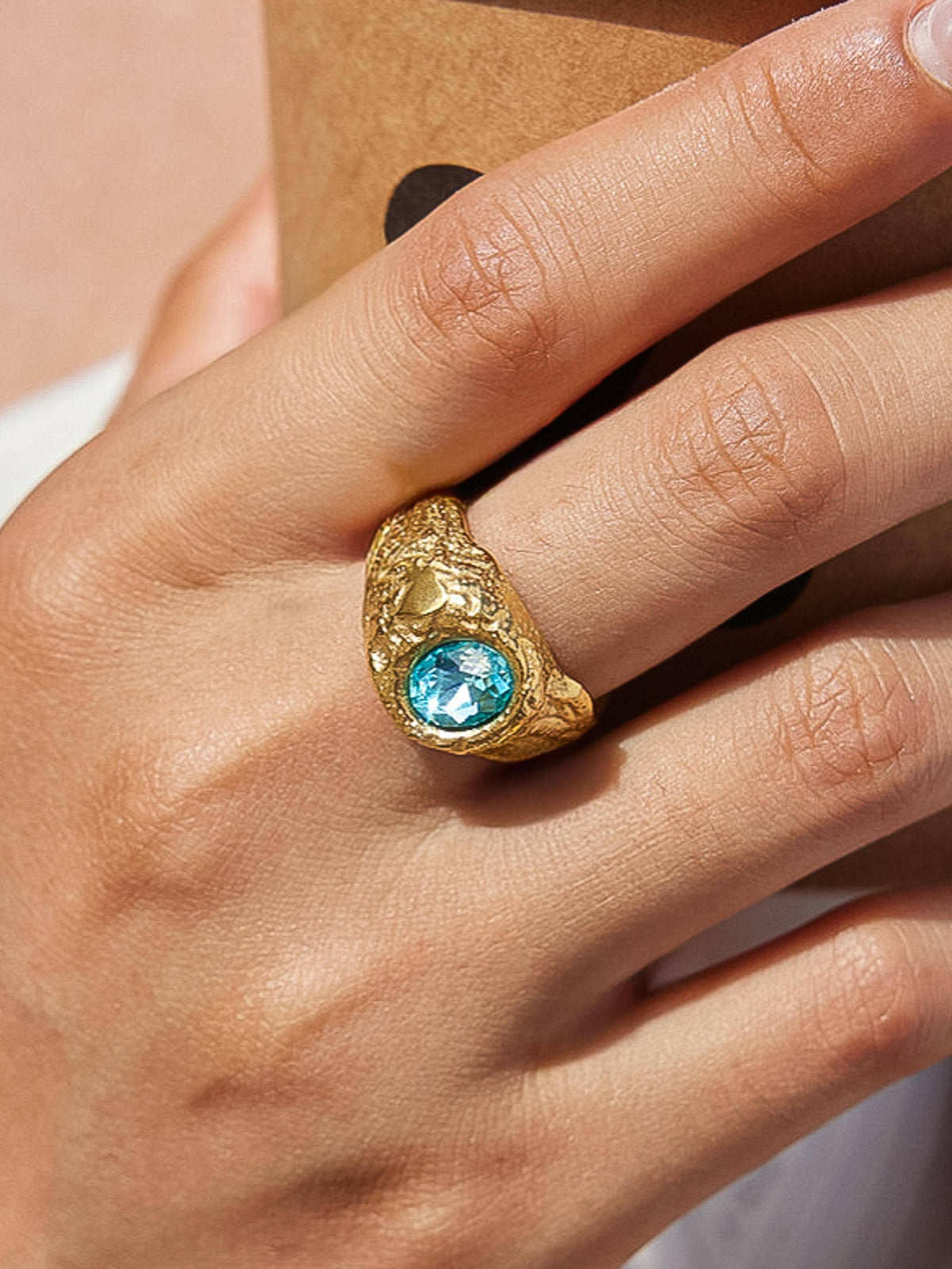 Frostine Blue Signet Ring