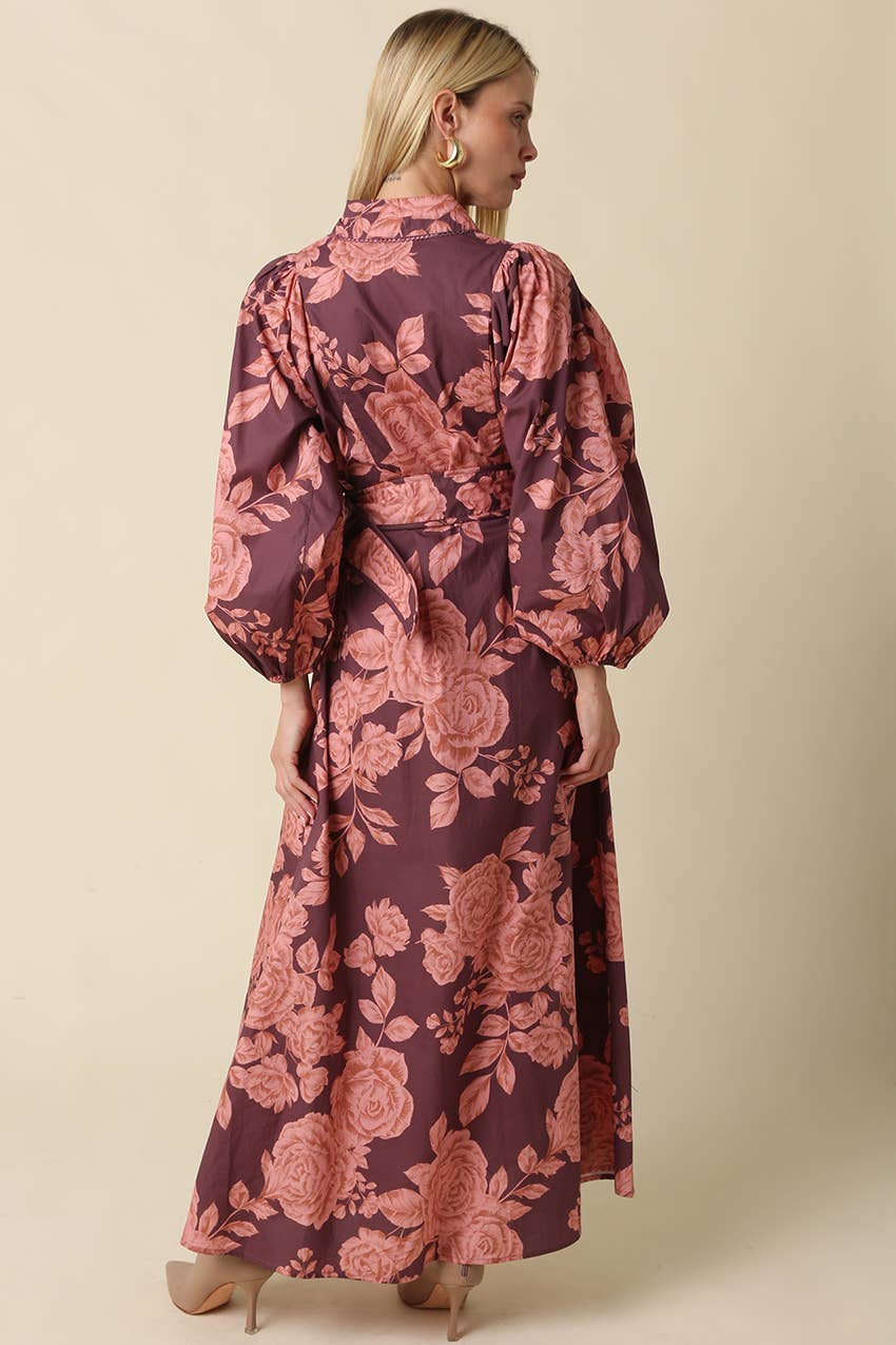 Kylie Floral Belted Maxi Dress