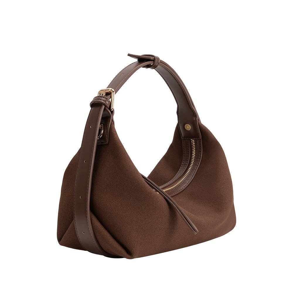 Lilith Brown Vegan Suede Top Handle Bag Pre-Oder 8/15