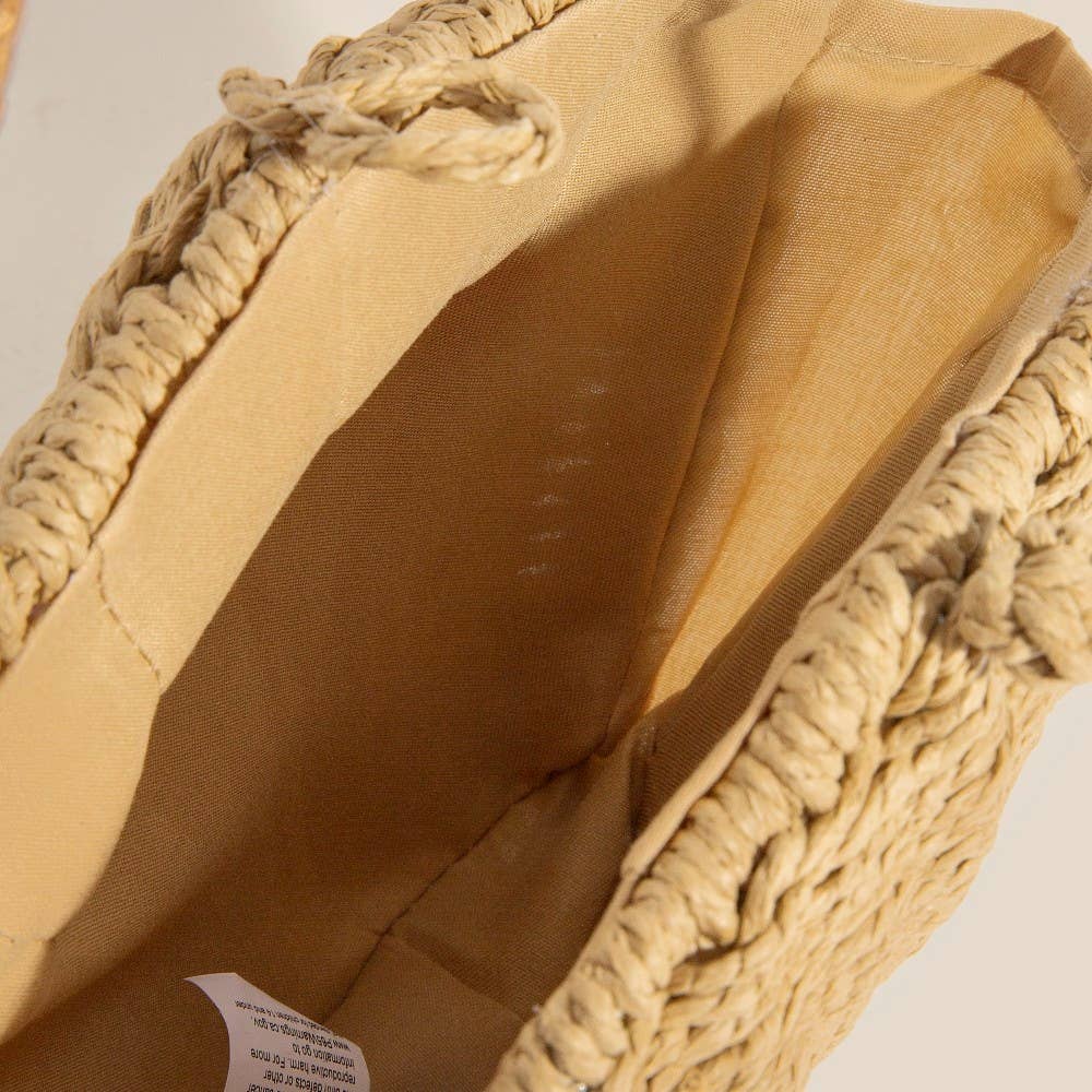 Straw Braided Seashell Bag