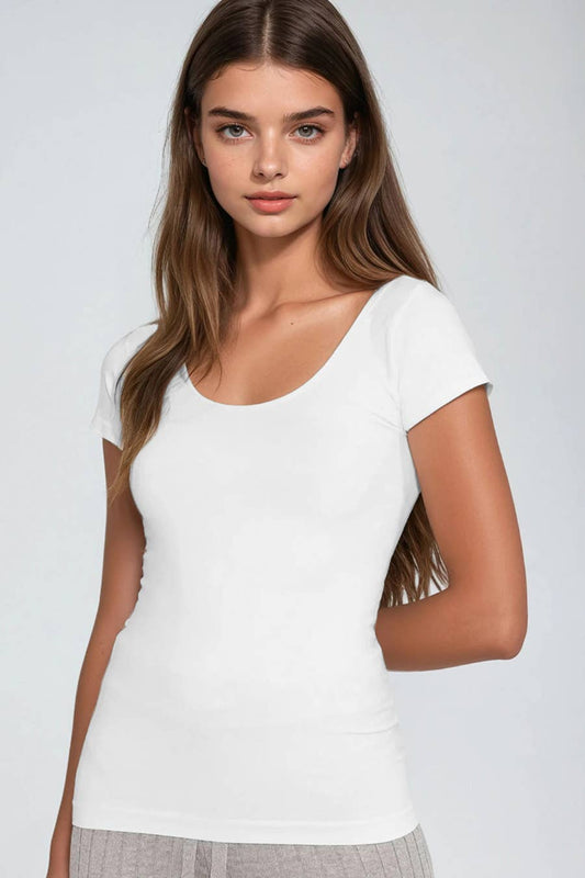 Cap Sleeve Scoop Neck Top