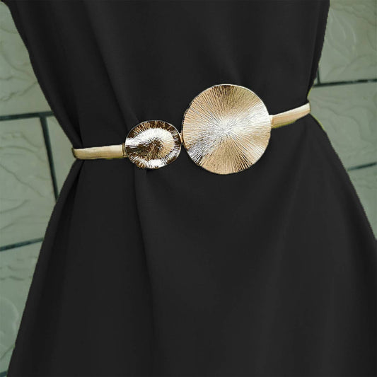 Gold Disc Buckle Belt