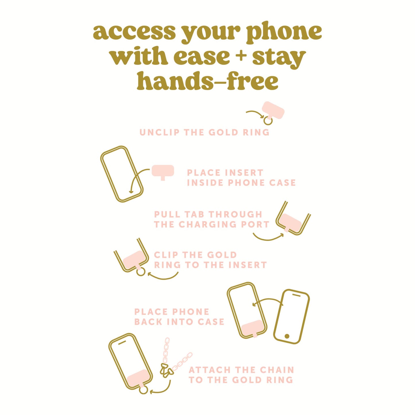 Hold the Phone Crossbody Chain- Various Colors