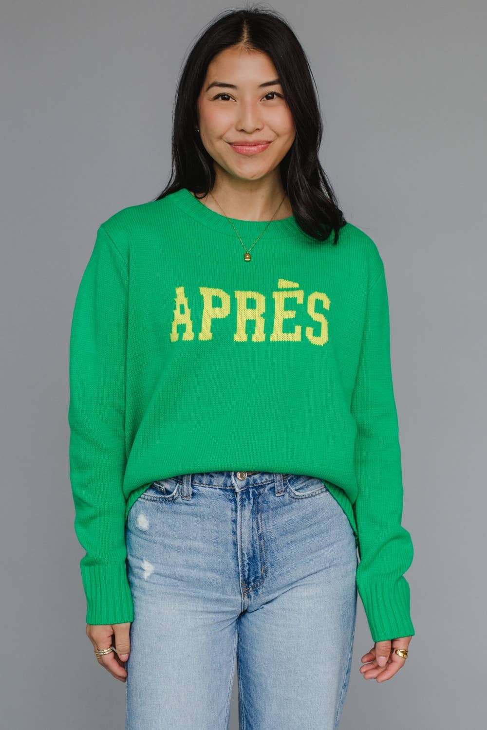 Green & Yellow Apres Sweater