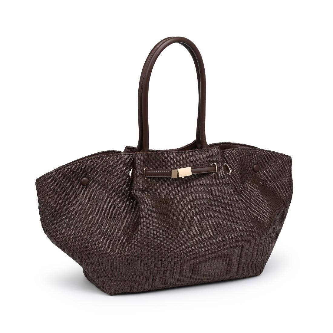 Kaia - Straw Tote: Natural Black