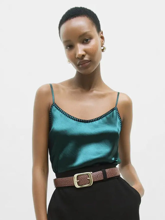 Whipstitch Satin Camisole