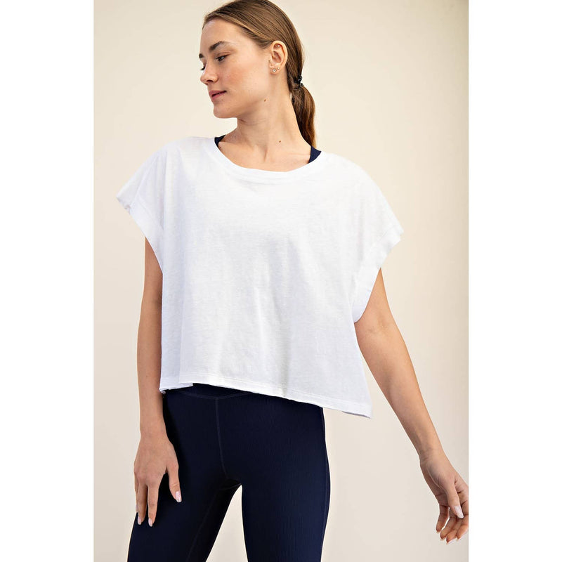 Cotton Slub Open Back Tee