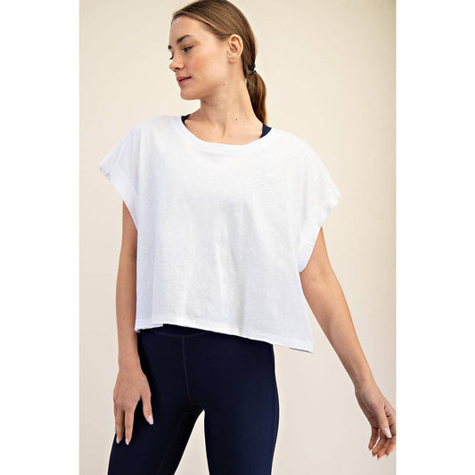 Cotton Slub Open Back Tee