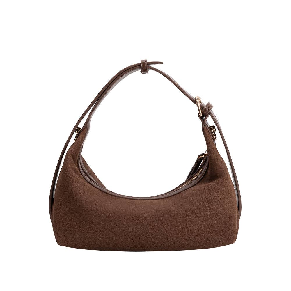Lilith Brown Vegan Suede Top Handle Bag Pre-Oder 8/15