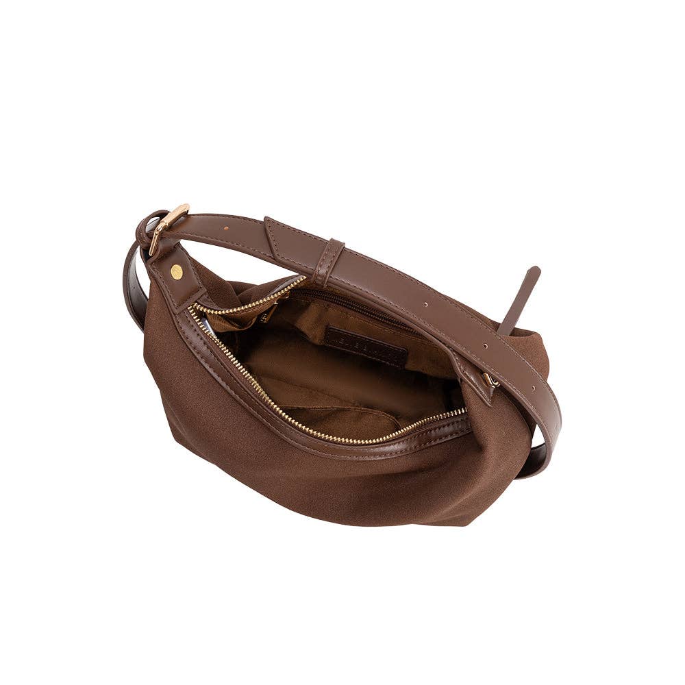 Lilith Brown Vegan Suede Top Handle Bag Pre-Oder 8/15