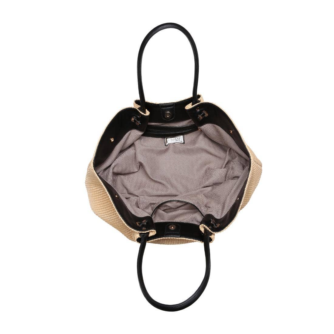 Kaia - Straw Tote: Natural Black