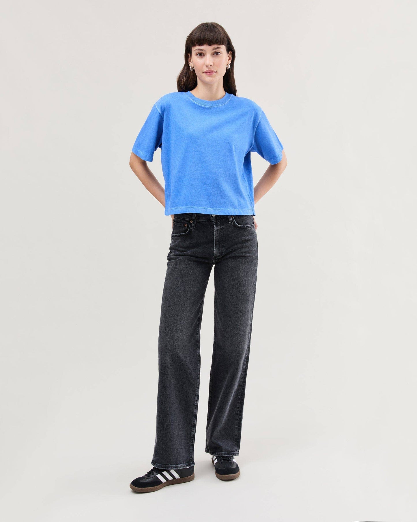 Relaxed Crop Tee - Pop Blue