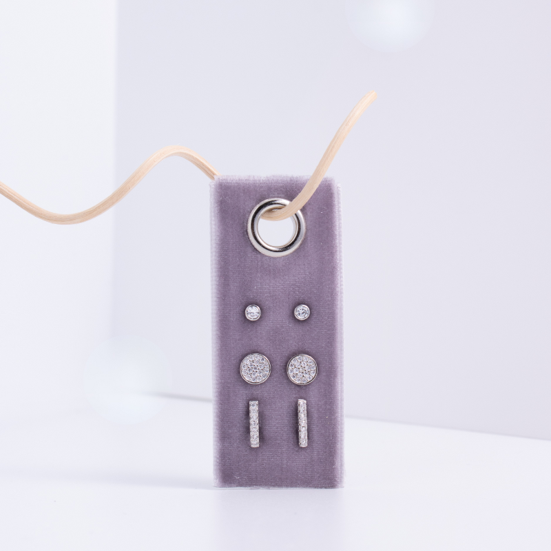 Pave Velvet Stud Gift Set: Gold