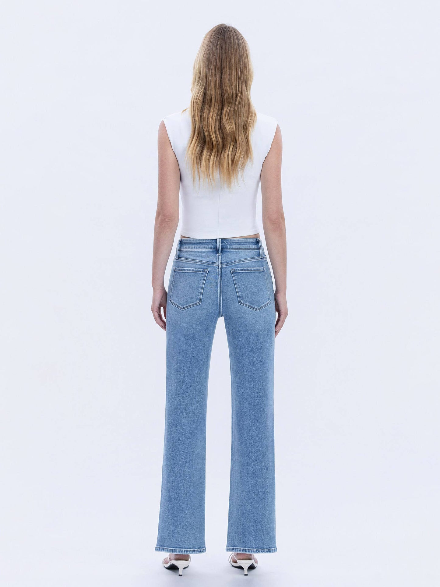 High Rise Slim Wide Denim