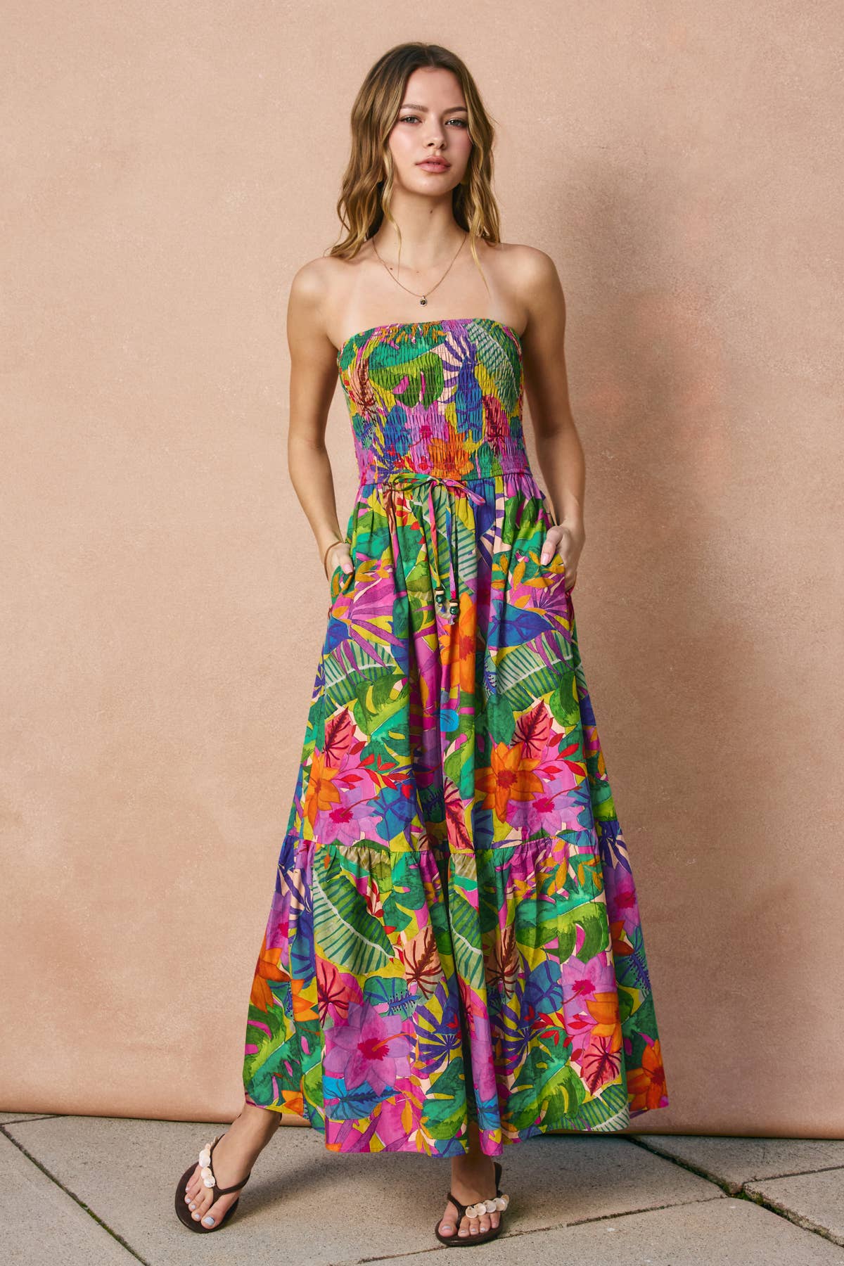 Botanica Smocked Tube Dress