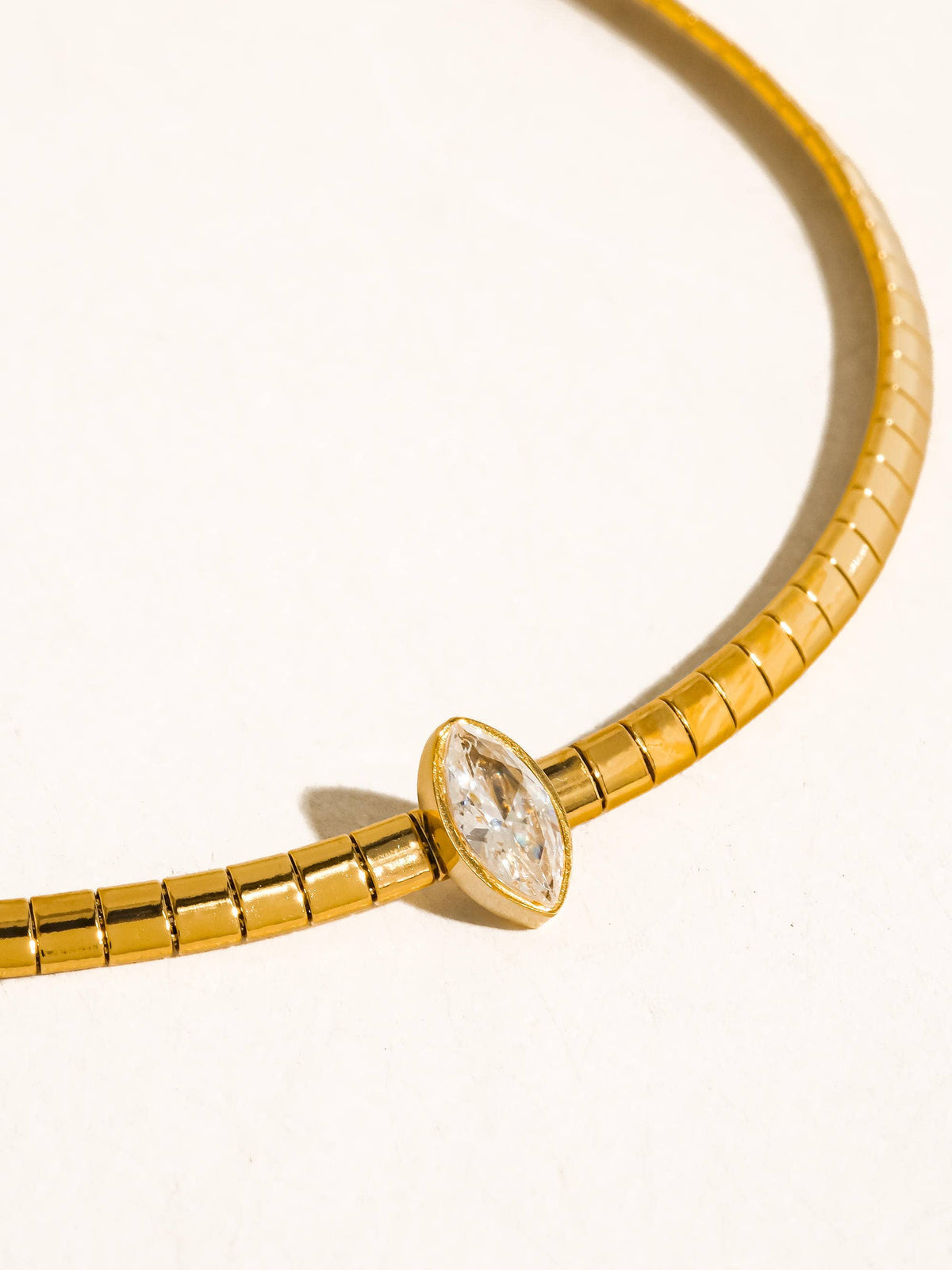 Wynter 18K Gold Non-Tarnish Marquise Box Chain Choker