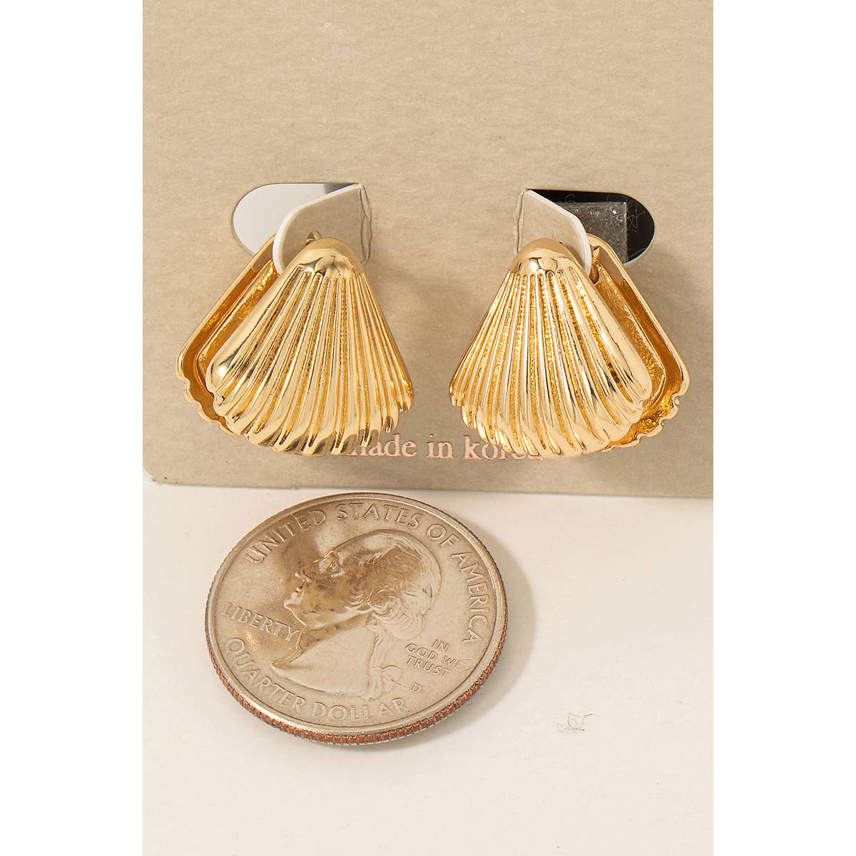 Metallic Sea Shell Huggie Earring