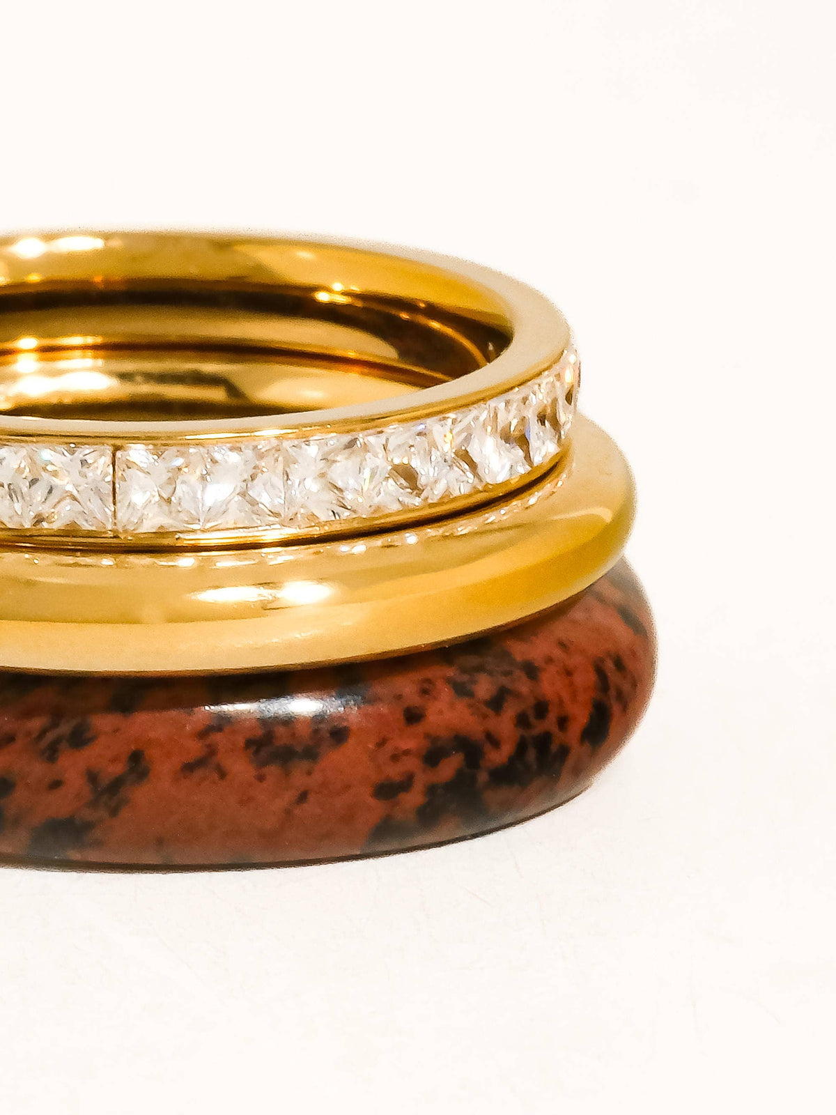 Red Jasper Stone Mixed Ring Set