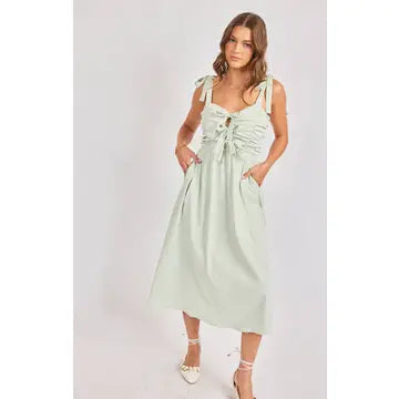 See Me Striped Midi Dress