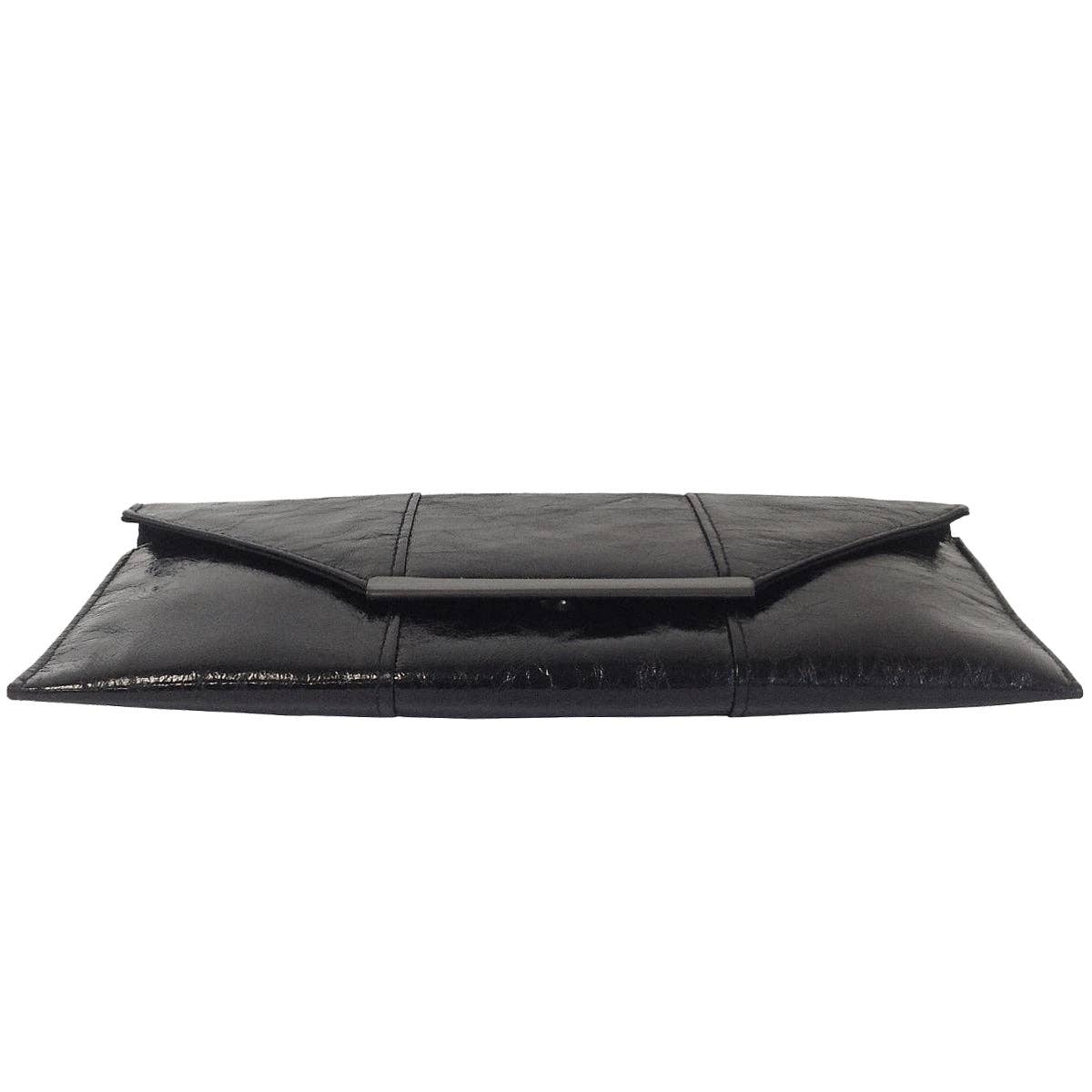 Crushed Metallic Evening Clutch: BLACK