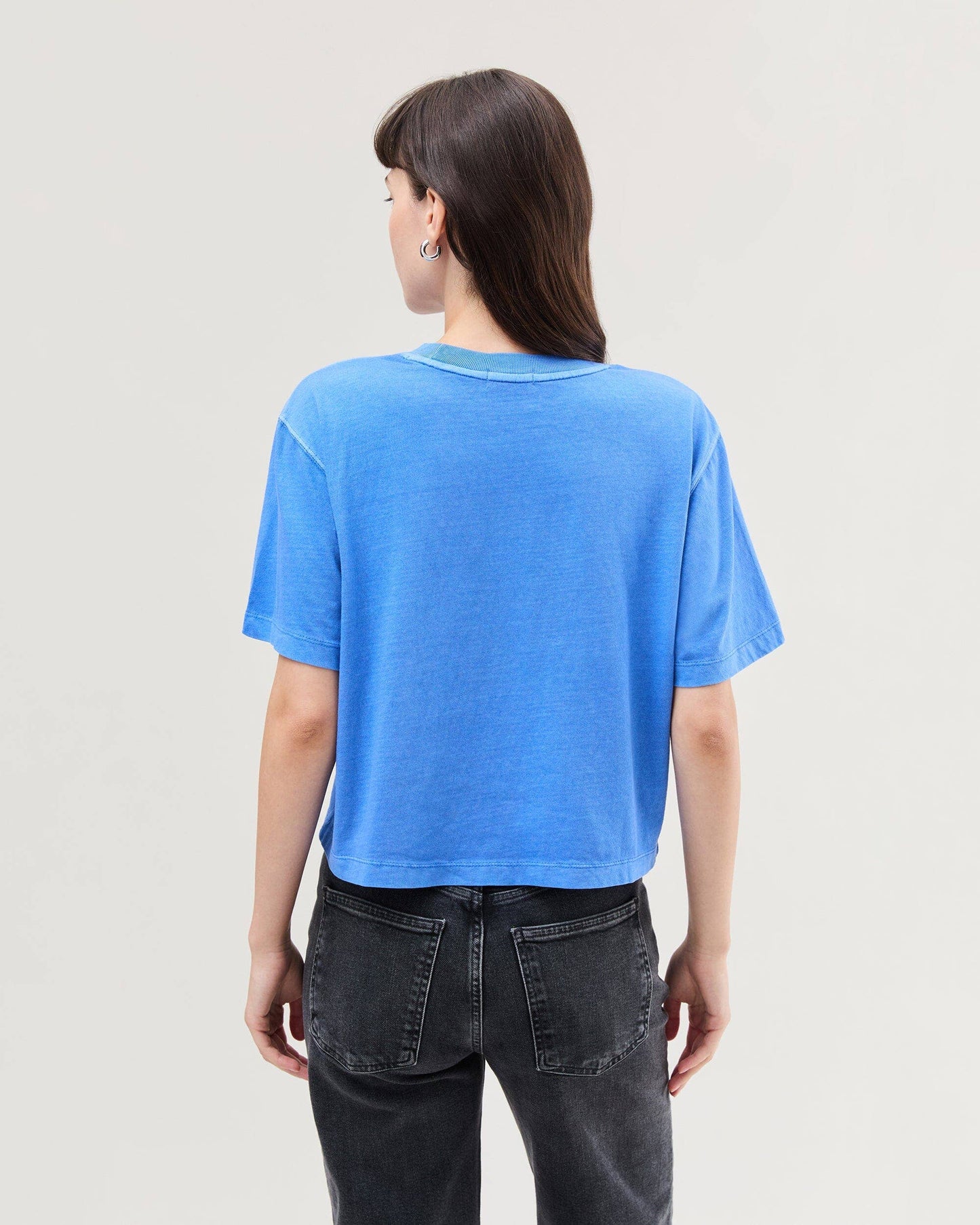Relaxed Crop Tee - Pop Blue