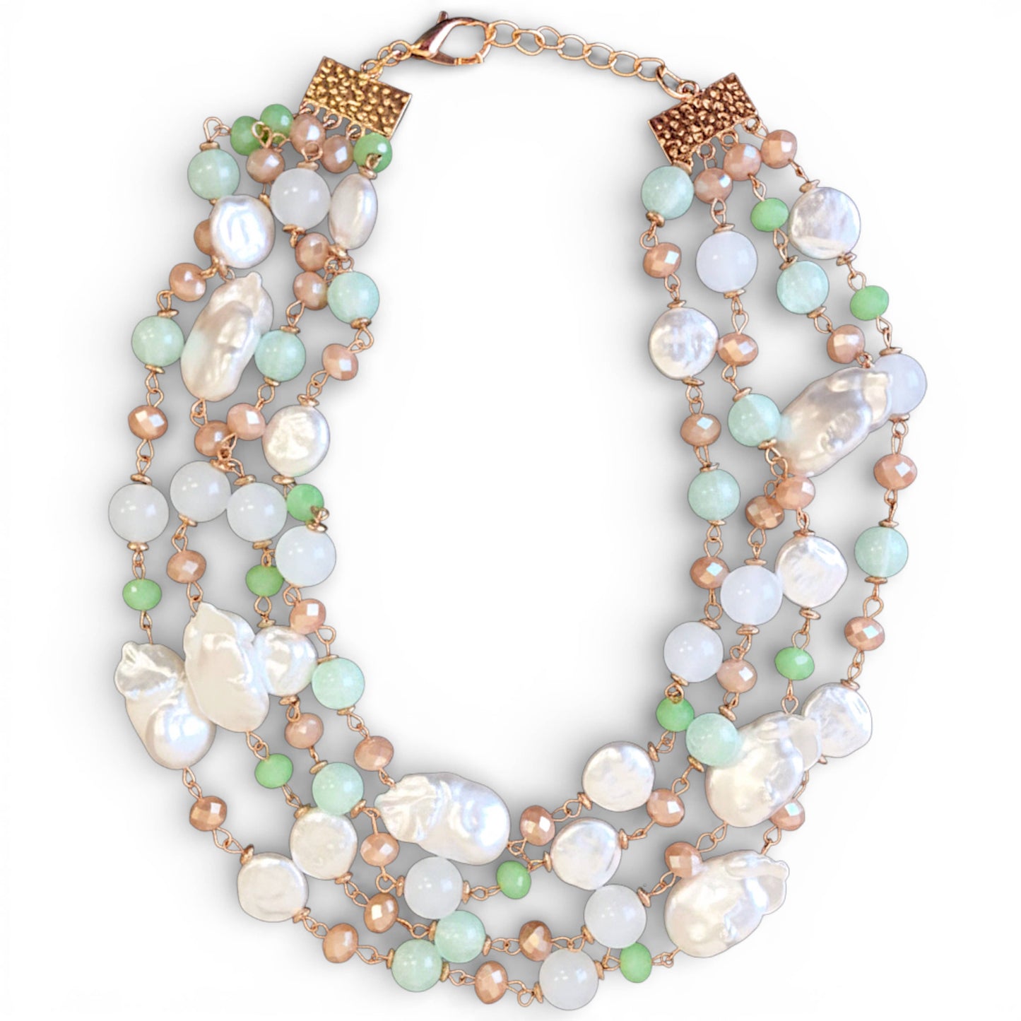 Pastel Beaded Pearl Collar