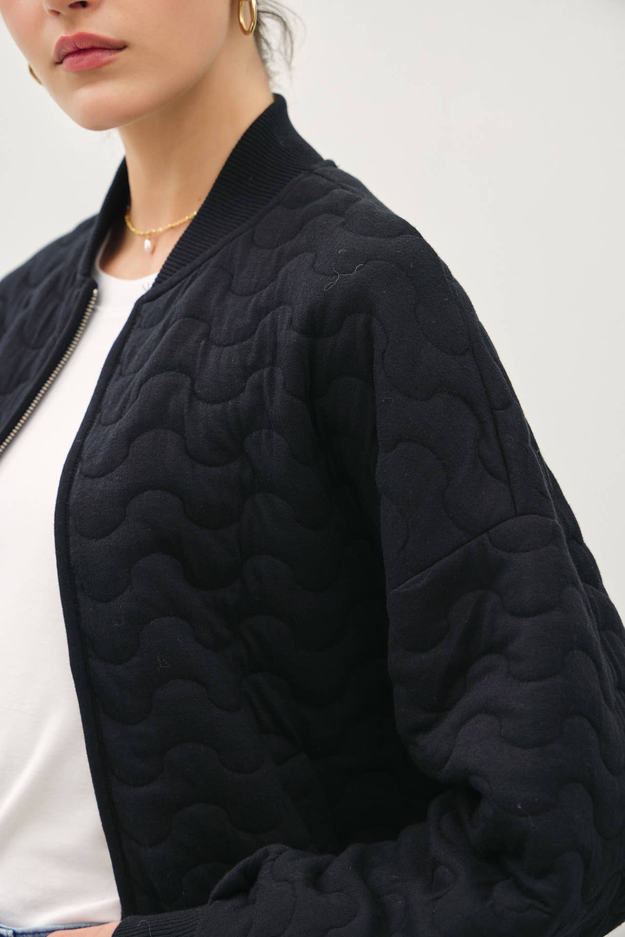 Comfy Wave Quilted Bomber Jacket